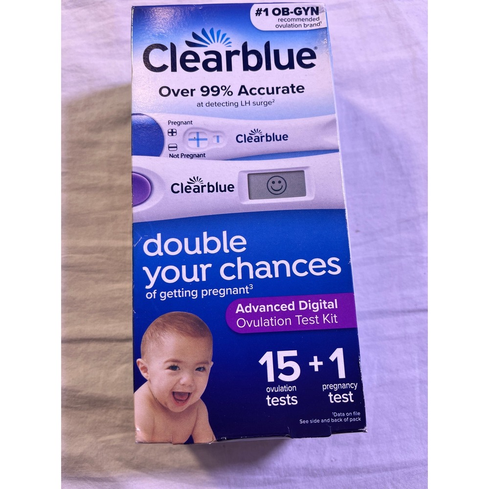 Clearblue Advanced Digital Ovulation Test Kit Women OS Blue NEW 16 Count